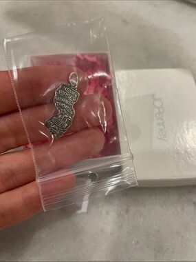 jcpenney Silver New Jersey State Charm Pendant with Card